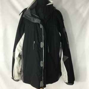 Statements Winter Ski Jacket Men's XXL Black/Grey/White Quilted Lining Hooded